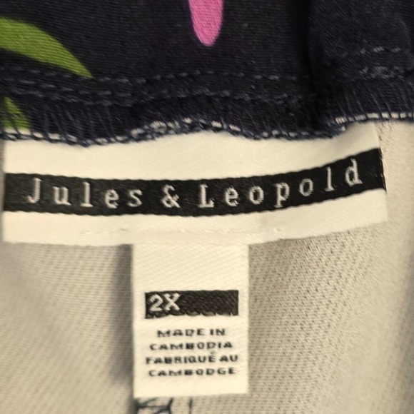 Jules & Leopold Women's 2X Belted Black Floral Stretchy Pull-On Ankle Pants NWT - Picture 6 of 9